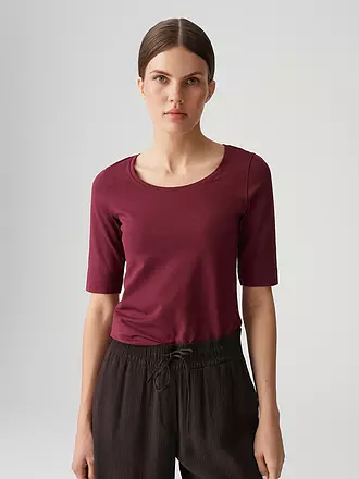 OPUS | Basic T-Shirt "Daily F" | dunkelrot